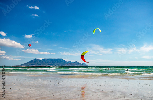kite surfing on the sea