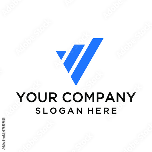 Letter V with growth bar logo