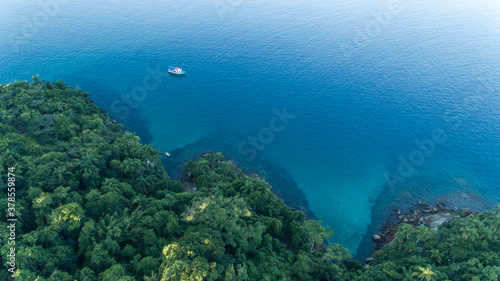 aerial view of a caribbean island © BetoBormann