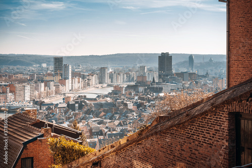 Fotografie LIEGE, BELGIUM - February 24, 2018: Stairs of Mount Bueren in Liege city, Belgiu
