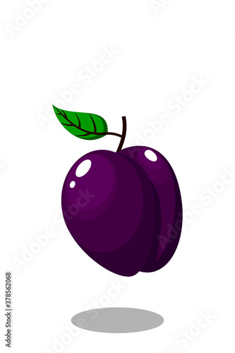 Plum icon. Flat illustration of plum vector icon for web design