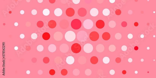 Light Red vector pattern with spheres. Glitter abstract illustration with colorful drops. New template for a brand book.