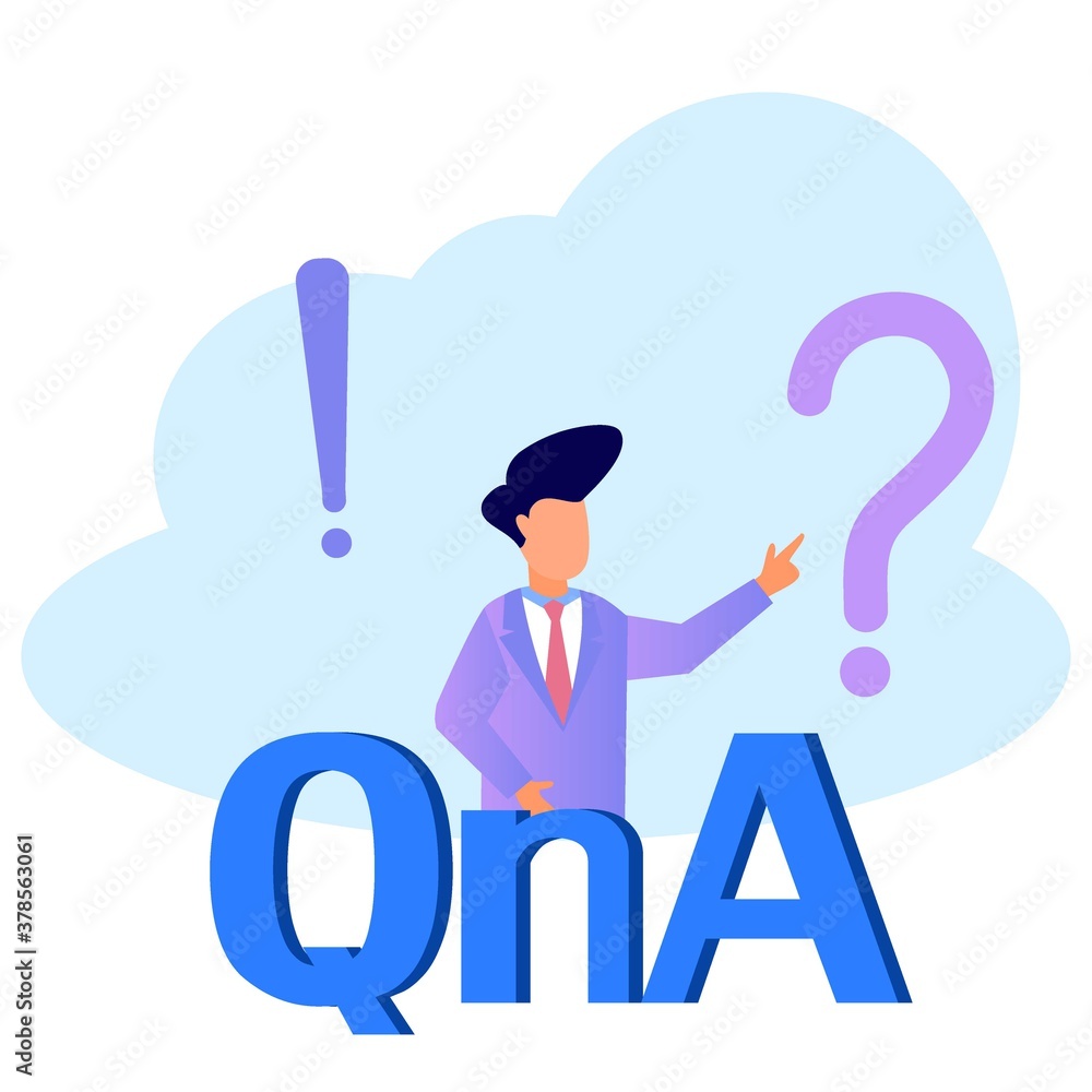 Illustration vector graphic cartoon character of QnA Illustration vector graphic cartoon character of QnA