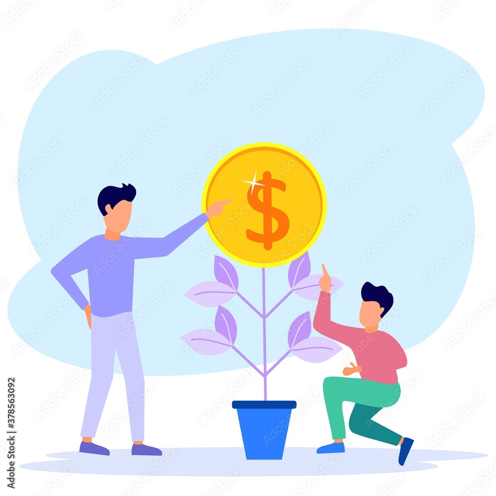 Illustration vector graphic cartoon character of investment