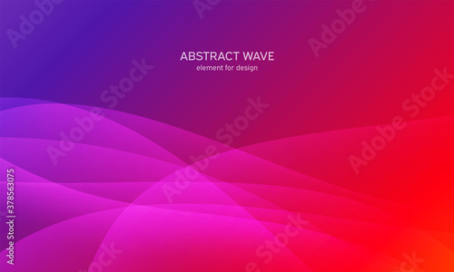Abstract wave element for design. Digital frequency track equalizer. Stylized line art background. Colorful shiny wave with lines created using blend tool. Curved wavy line, smooth stripe. Vector