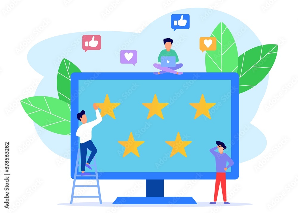 Illustration vector graphic cartoon character of consumer rating Illustration vector graphic cartoon character of consumer rating