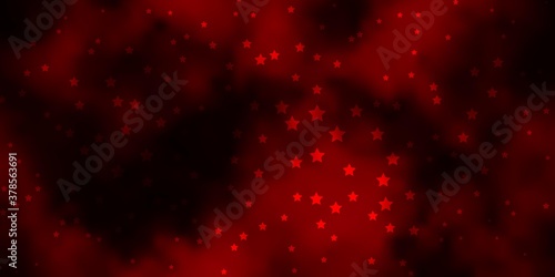 Dark Red vector layout with bright stars. Shining colorful illustration with small and big stars. Pattern for new year ad, booklets.