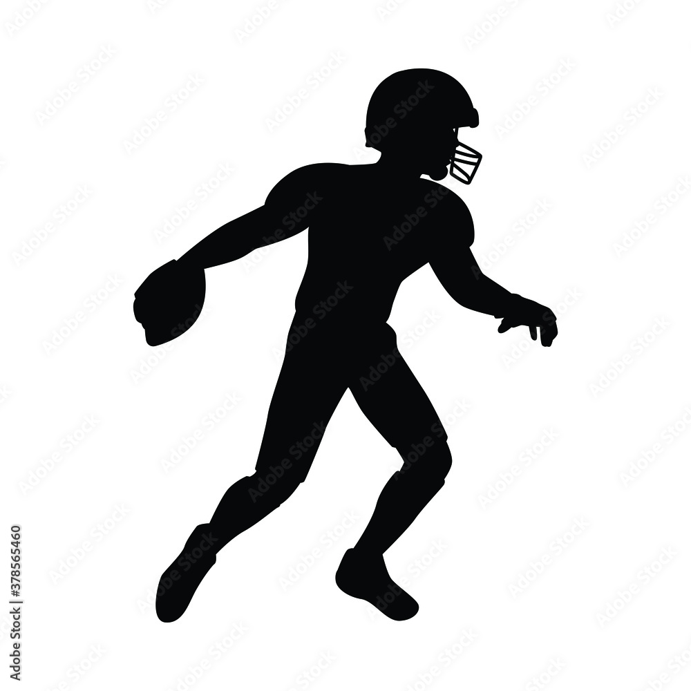 Rugby player silhouette vector on white background, sport man 