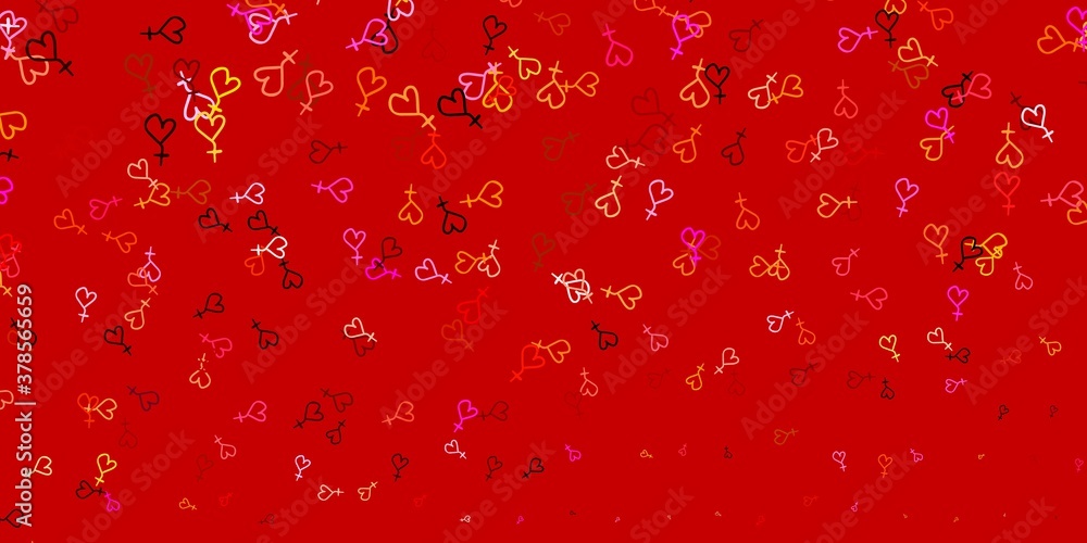 Light Red, Yellow vector pattern with feminism elements. Light Red, Yellow vector pattern with feminism elements.