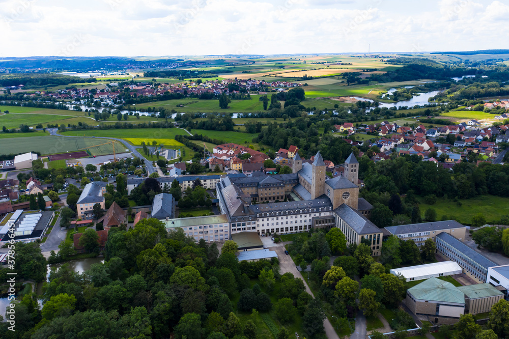 Münsterschwarzach Benedictine Abbey in village Schwarzach, Lower Franconia, Bavaria, Germany