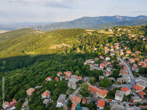 Aerial view of village of Yavrovo, Plovdiv Region, Bulgaria photo