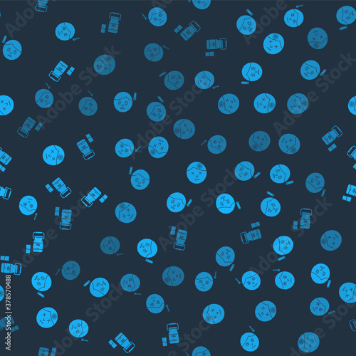 Set High human body temperature, Fatigue, Man having headache and Can container for milk on seamless pattern. Vector.