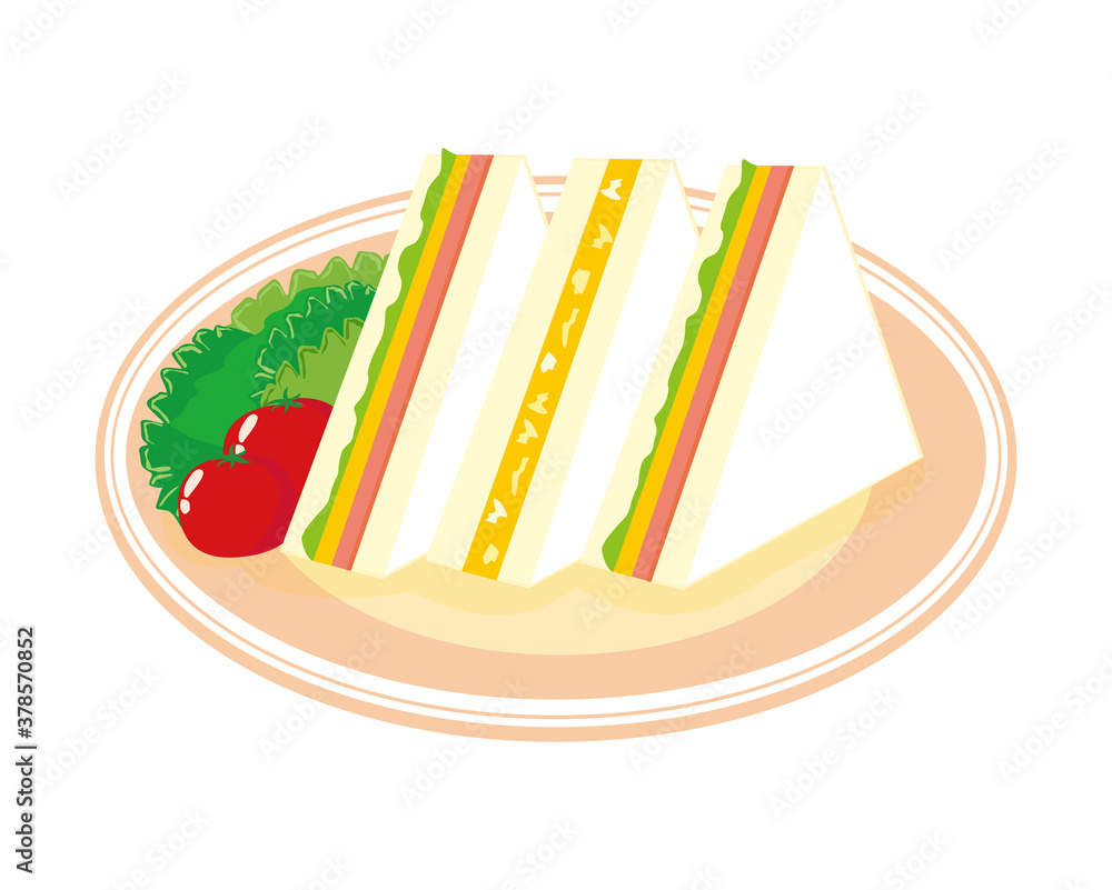 ハムタマゴサンドとたまごサンドのベクターイラスト サンドウィッチ Stock Vektorgrafik Adobe Stock