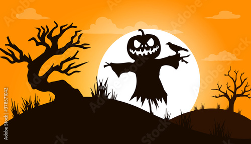 vector illustration of silhouette halloween