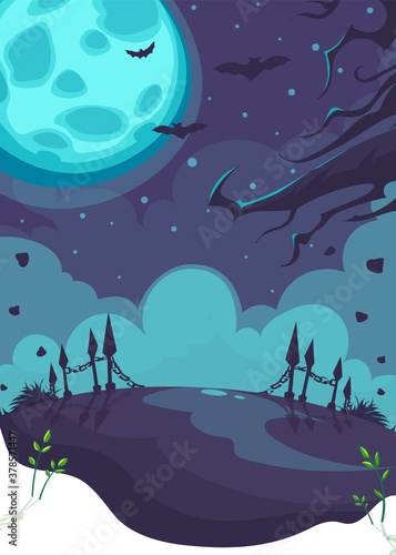 Halloween theme on the background of the moon