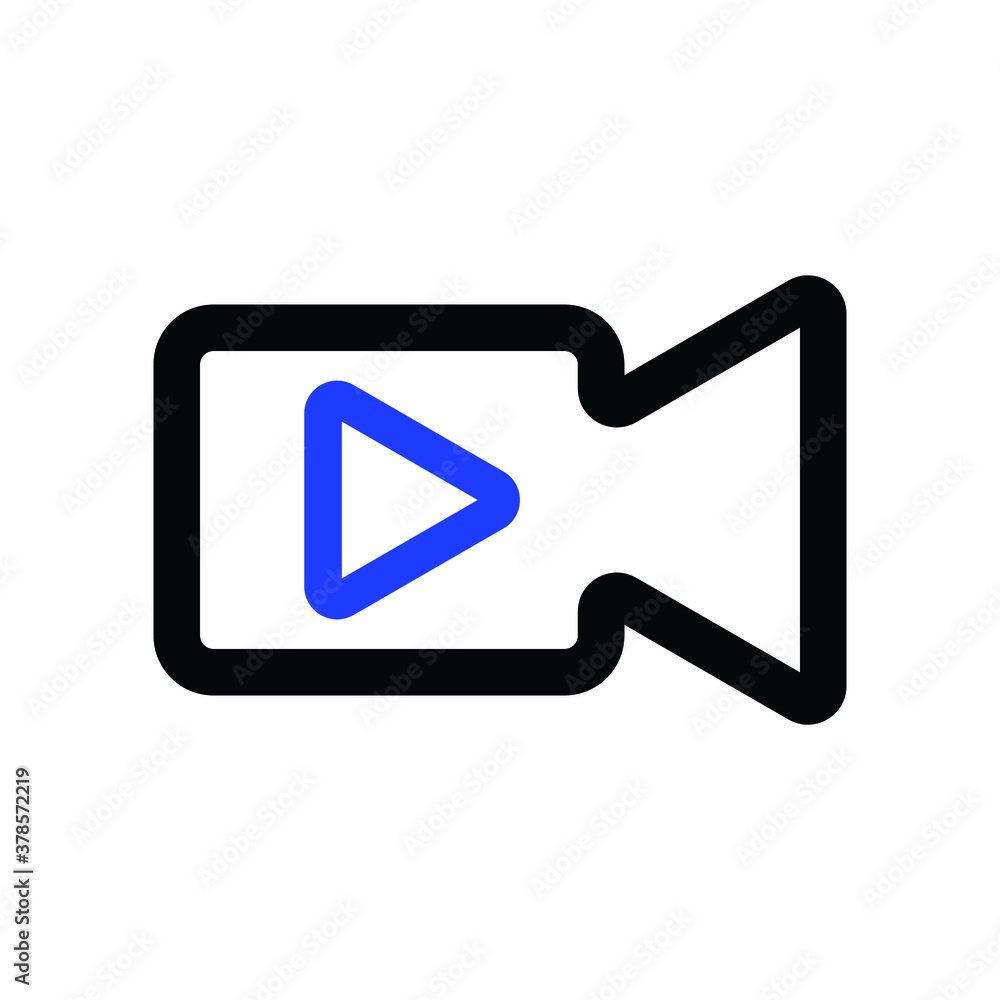 Video camera thin line icon vector
