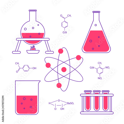 Vector illustration of chemical laboratory in flat style