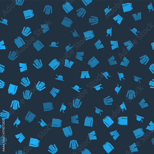 Set Skirt, Oktoberfest hat, Men underpants and Blazer or jacket on seamless pattern. Vector.