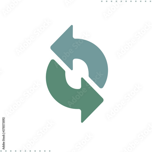 refresh button vector icon in flat