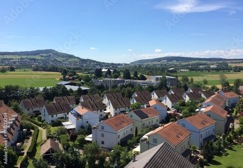 View from a ferris wheel over Niederhasli Switzerland