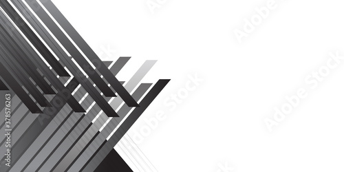 Black white abstract background geometry shine and layer element vector for presentation design. Suit for business, corporate, institution, party, festive, seminar, and talks. 