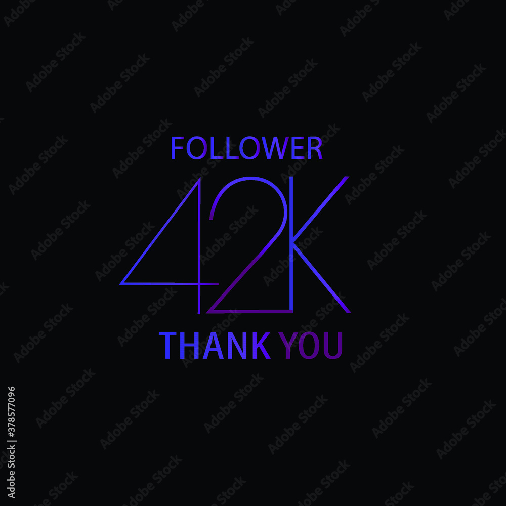 42K, 42.000 Followers Luxury Black Purple Thank you anniversary, minimalist logo, jubilee on black background for Social Media - Vector 42K, 42.000 Followers Luxury Black Purple Thank you anniversary, minimalist logo, jubilee on black background for Social Media - Vector