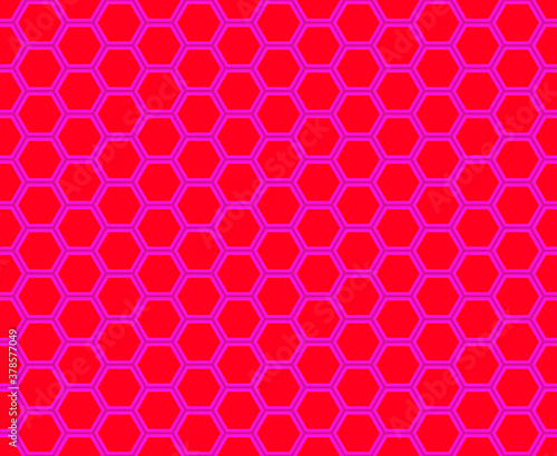 Red honeycomb mosaic. Seamless vector illustration. 