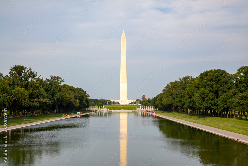 Washungton D.C.,USA-June 14,2018 :The landmark Washington monument obelisc is famous in USA.