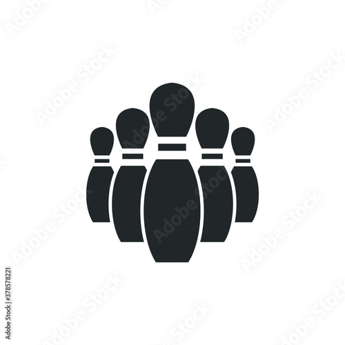 bowling skittles vector isolated icon on white background
