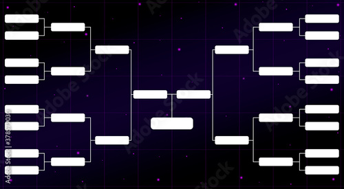 Tournament grid. Play-off grid, tournament bracket. Modern purple bracket. Regular season and final game. Sports bracket. Tournament table. Command grid.