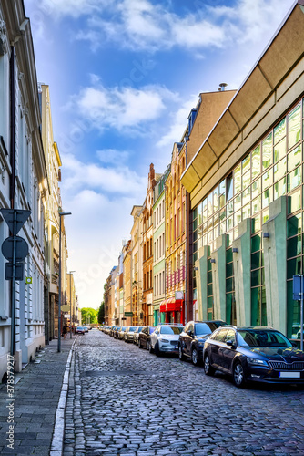 Cityscape of Stettin with colorful facades  Poland