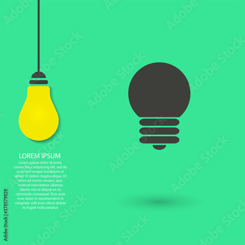 bulb vector icon , lorem ipsum Flat design