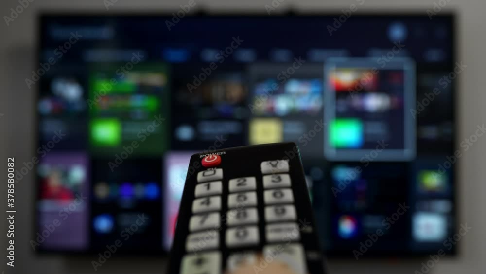 Remote control pointing on Smart TV. Remote control pointing on Smart TV.