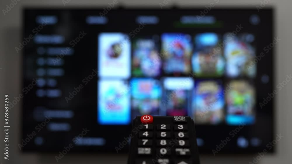 Remote control pointing on Smart TV. Remote control pointing on Smart TV.