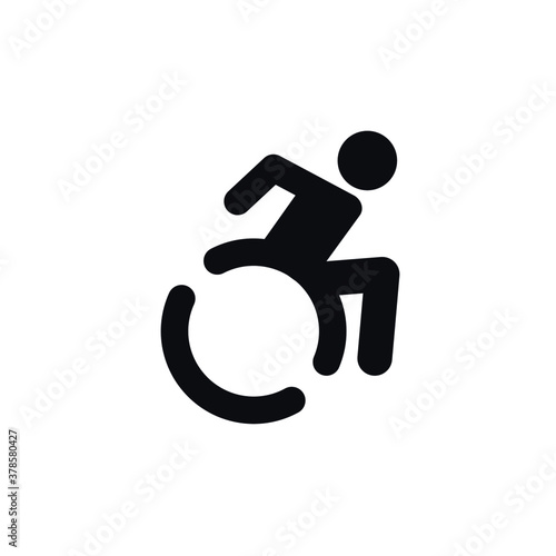 Handicapped sign, wheelchair icon moving