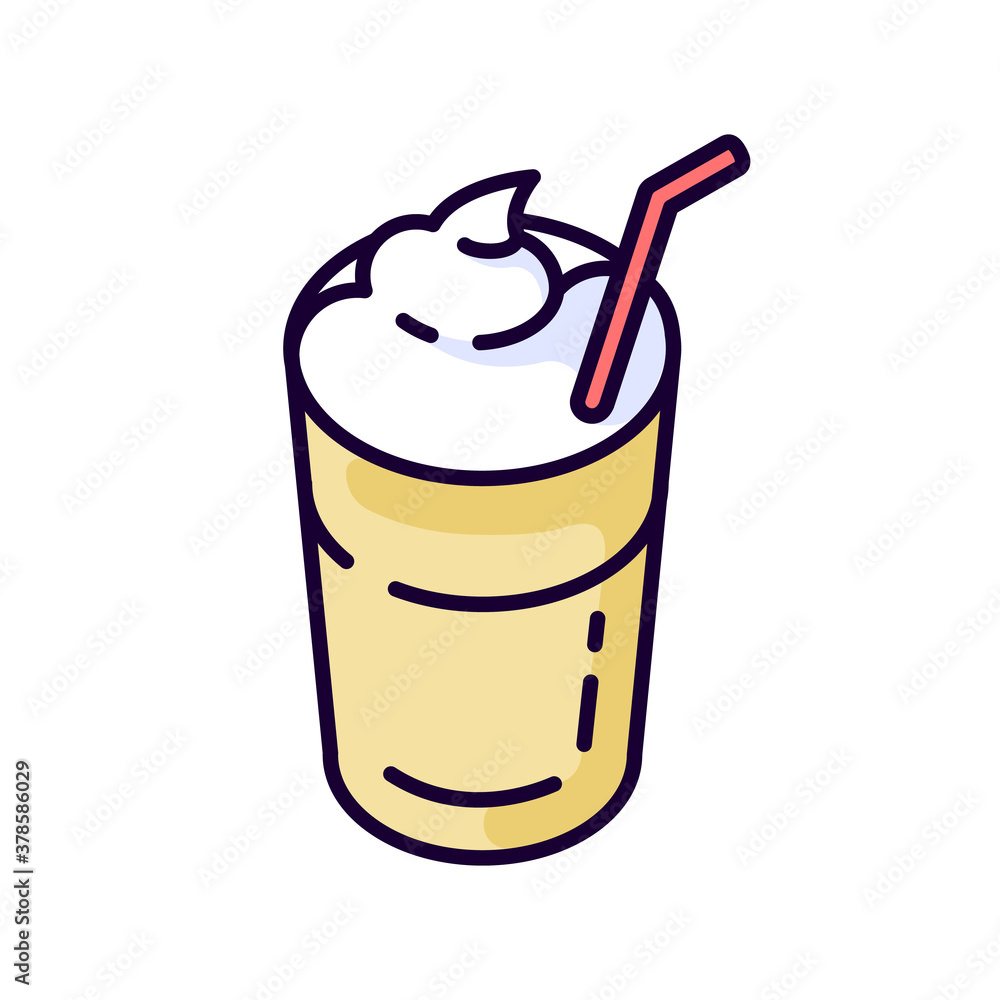 Mocha RGB color icon. Coffee drink with foam and straw. Beverage in glass mug. Cafe menu. Refreshement from restaurant. Coffee shop dessert. Cup with hot chocolate. Isolated vector illustration Mocha RGB color icon. Coffee drink with foam and straw. Beverage in glass mug. Cafe menu. Refreshement from restaurant. Coffee shop dessert. Cup with hot chocolate. Isolated vector illustration