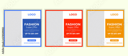 Fashion square web banner Template. Fashion sale editable social media post design template.