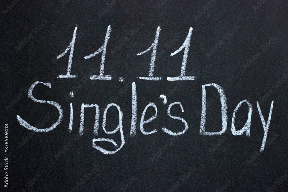 Fototapeta premium Singles Day chalkboard 11.11. A holiday in China. E-commerce sale day