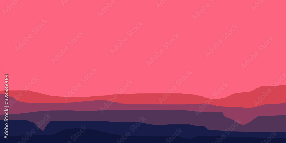 vector illustration of mountain, gradient color mountain vector background, tourism travel hiking flyer background, vector background
