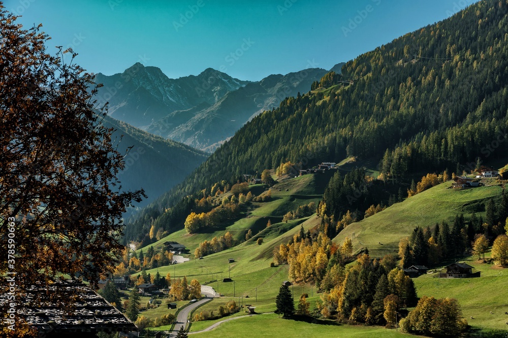 landscape in south tyrol in autumn