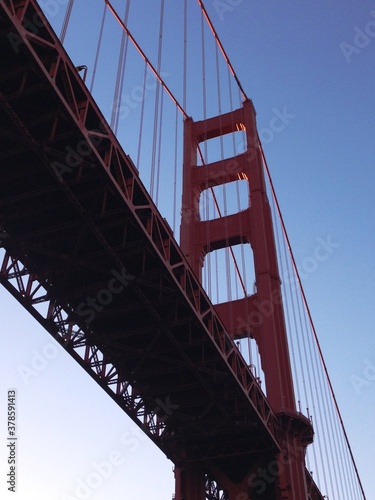 Unique shot from the underbelly of the Golden Gate Bridge, San Francisco California © Eric