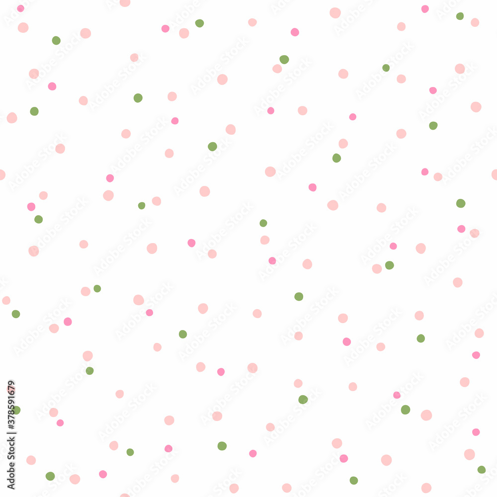 Seamless pattern with scattered small round spots. Simple vector illustration.