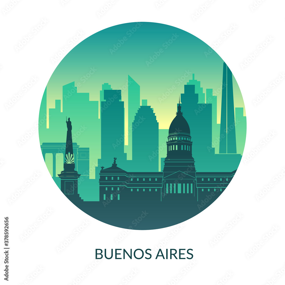 Buenos Aires, Argentina famous city scape view.