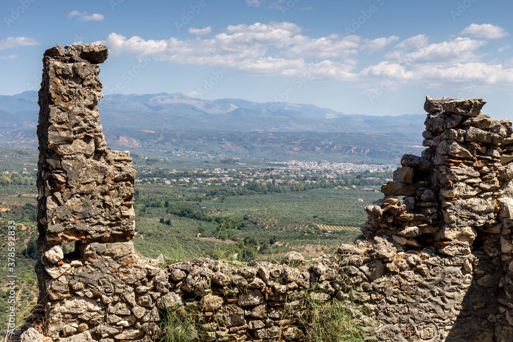 Outdoors museum Mystras. The medieval city in Greece, near town Sparta.