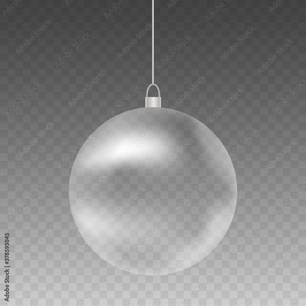 Glass Christmas toy on a transparent background. Xmas and happy new year glass ball Glass Christmas toy on a transparent background. Xmas and happy new year glass ball