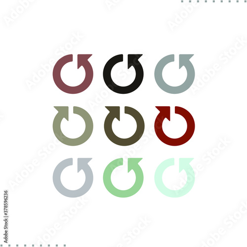 Reset button vector icon in flat