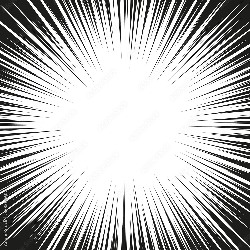 Abstract comic book flash explosion radial lines background. Vector illustration for superhero design. Bright black white light strip burst. Flash ray blast glow. Manga cartoon hero fight print stamp Abstract comic book flash explosion radial lines background. Vector illustration for superhero design. Bright black white light strip burst. Flash ray blast glow. Manga cartoon hero fight print stamp