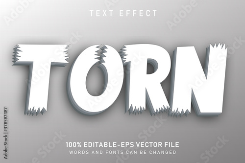 torn text effect editable vector file text design vector