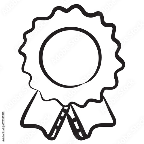 
Hand drawn design of award badge icon
