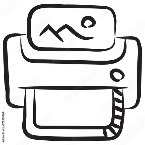 
Doodle vector design of printer, hand drawn style icon

